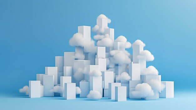 Photo white fluffy clouds