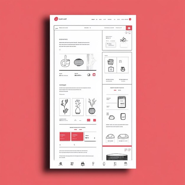 Photo wireframe for an ecommerce product page with essential elements