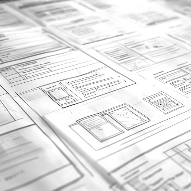 Photo wireframe with sidebars for a business site