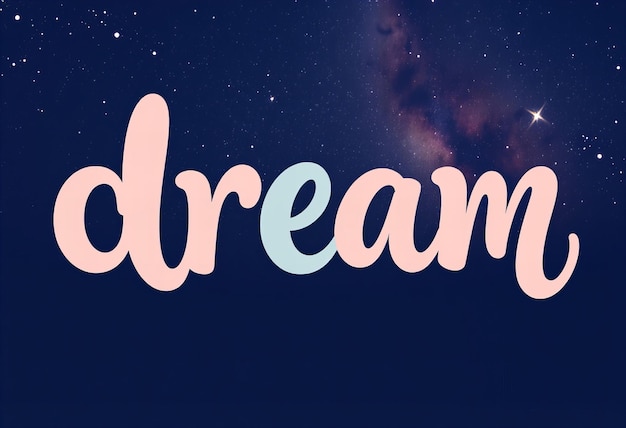 Photo the word dream is in the sky