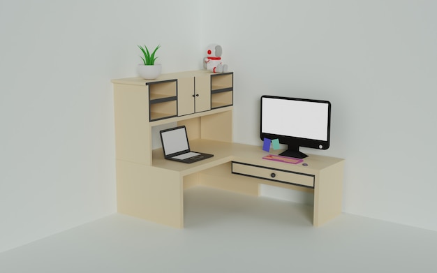 Photo workspace 3d rendering
