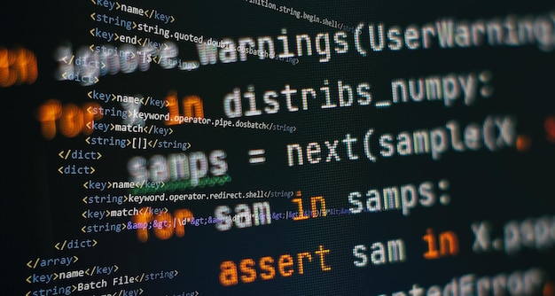 Photo www software development. mobile app developer. innovative startup project. website programming code.