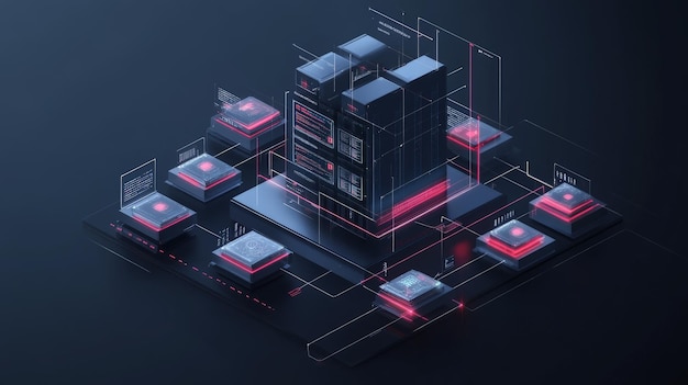Photo a zero trust security system visualized by layers of verification with multiple checkpoints ensuring data access is secure
