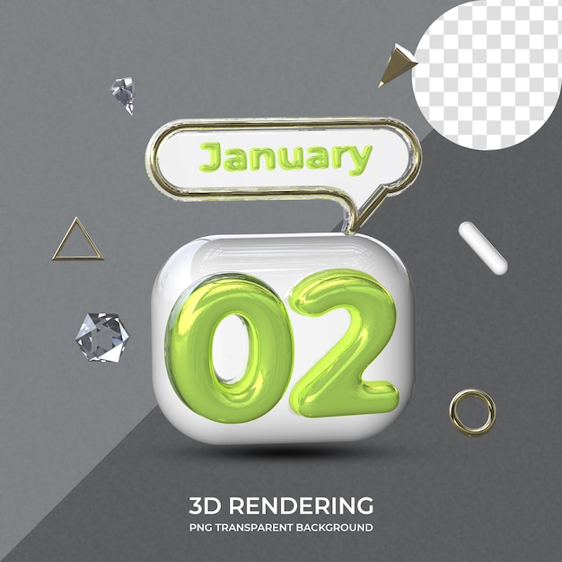 PSD 02 january poster template 3d rendering