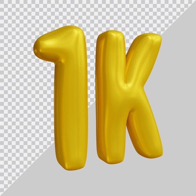 PSD 1k followers design in 3d render