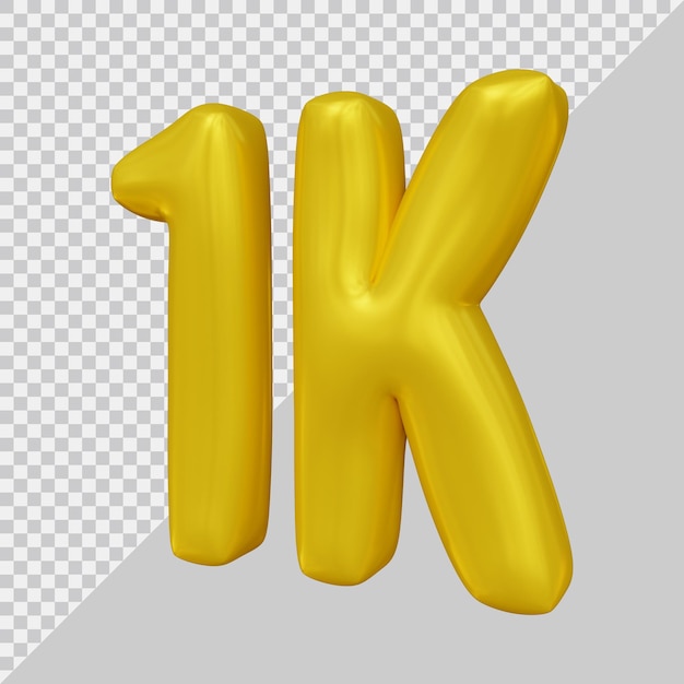 PSD 1k followers design in 3d render