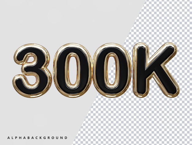 PSD 300k text effect 3d rendering illustration element
