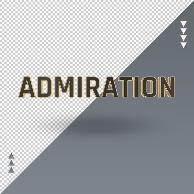 PSD 3d admiration black gold icon rendering front view