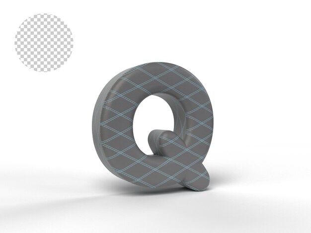 PSD 3d alphabet letters, leather texture and gray stitching