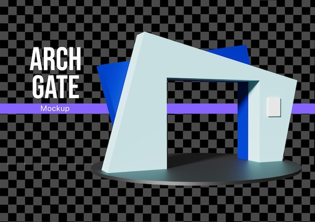 PSD 3d arch gate for exhibition event mockup