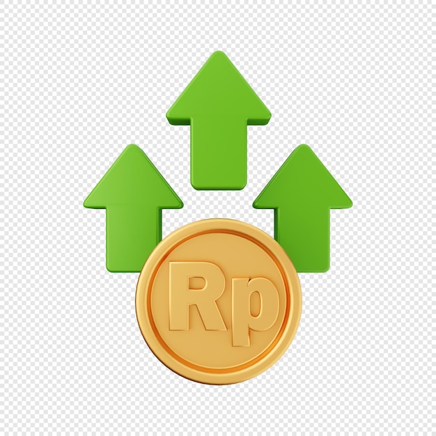 PSD 3d arrow increase and decrease icon illustration