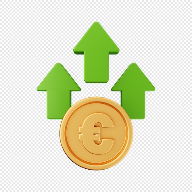 PSD 3d arrow increase and decrease icon illustration