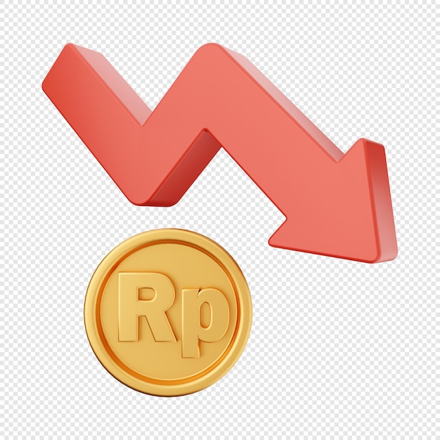 PSD 3d arrow increase and decrease icon illustration