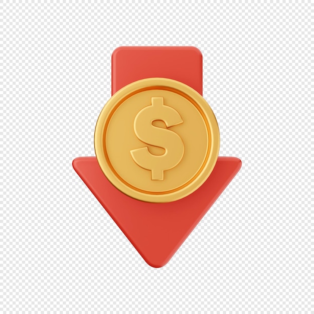 PSD 3d arrow increase and decrease icon illustration