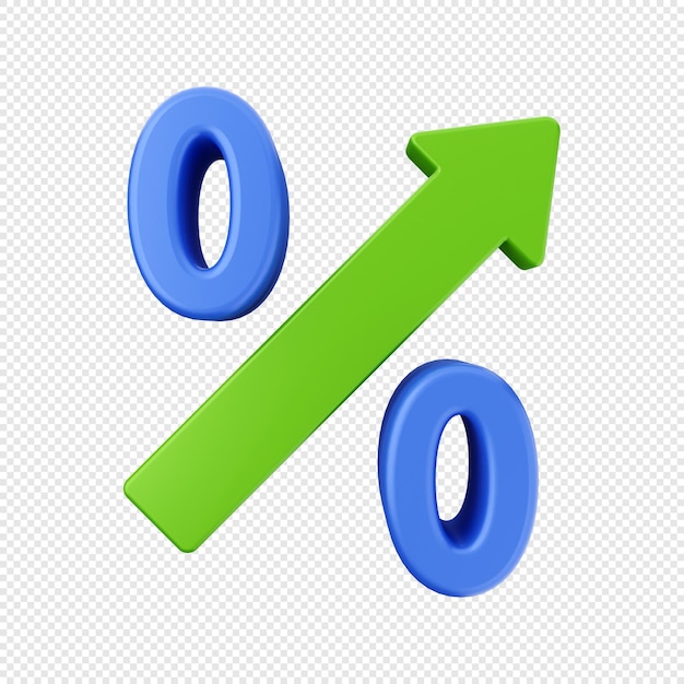 PSD 3d arrow increase and decrease icon illustration