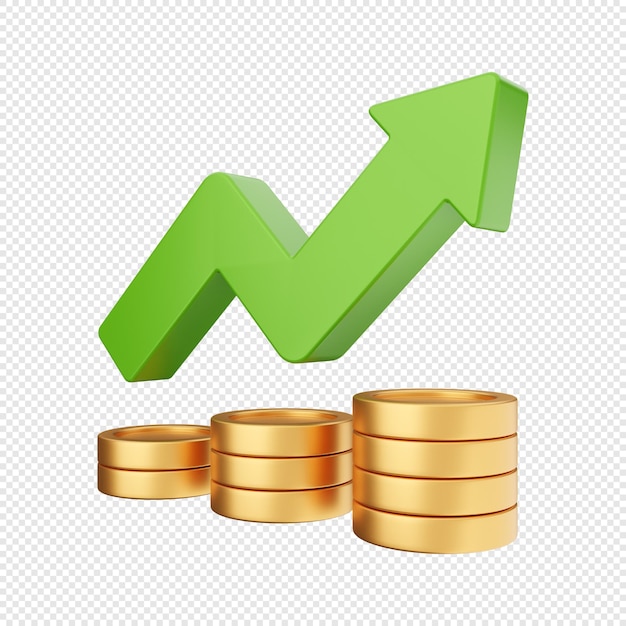 PSD 3d arrow increase and decrease icon illustration