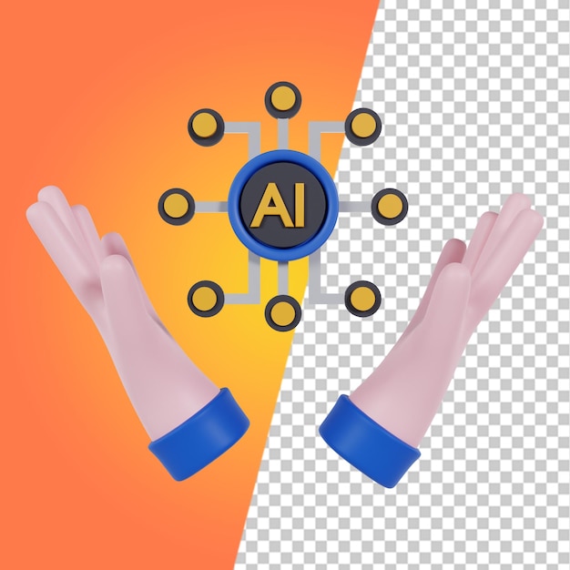PSD 3d artificial intelligence element icons 3d icons ai