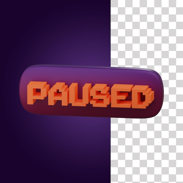 PSD 3d asset pause button illustration