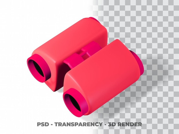 PSD 3d binocular clipart with transparency background