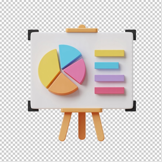 PSD 3d business data presentation chart