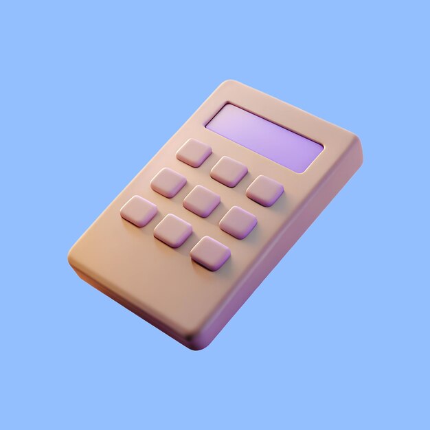 PSD 3d calculator icon vector education illustration