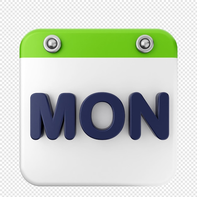 PSD 3d calendar icon monday