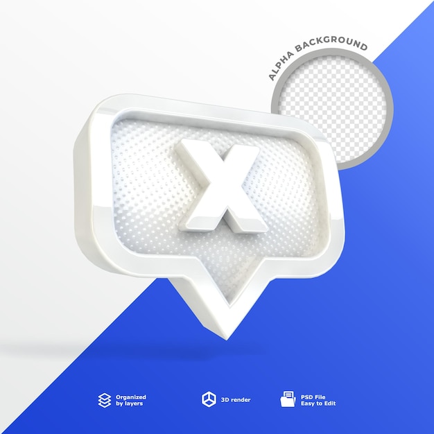 PSD 3d cancel tag icon