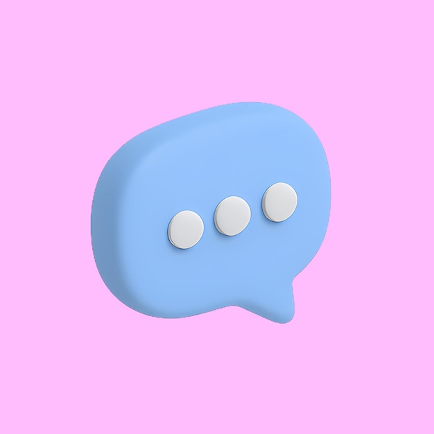 PSD 3d cartoon speech bubble with dots