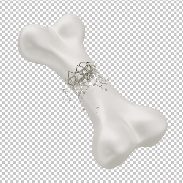 PSD 3d cartoon style bone with transparent background