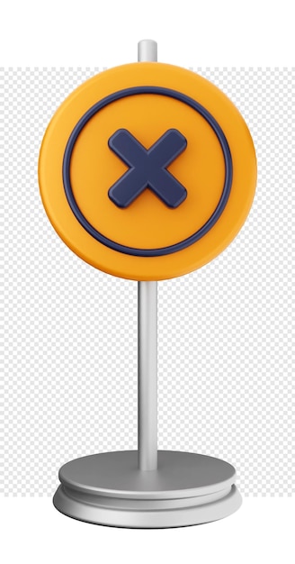PSD 3d caution warning alert sign icon illustration render