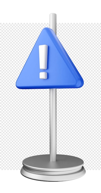 PSD 3d caution warning alert sign icon illustration render