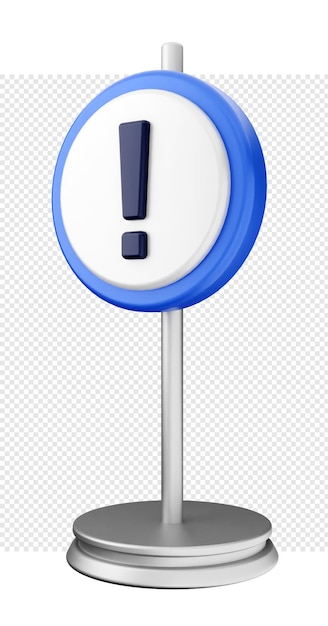 PSD 3d caution warning alert sign icon illustration render