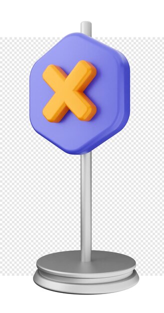 PSD 3d caution warning alert sign icon illustration render