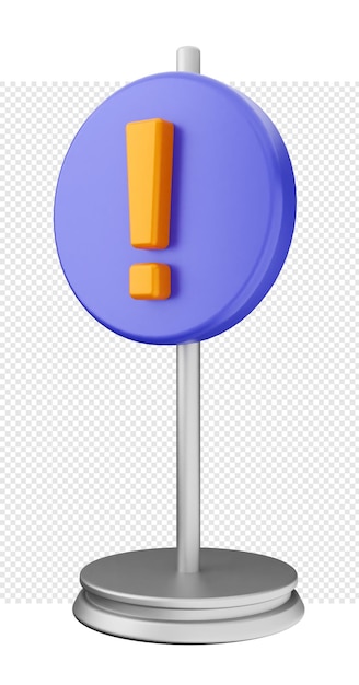 PSD 3d caution warning alert sign icon illustration render