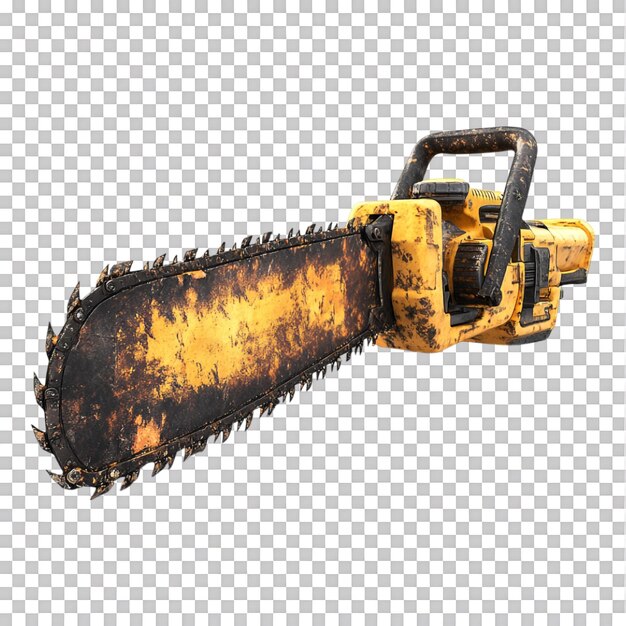 PSD 3d chainsaw against transparent background for tools hardware or constructionrelated projects