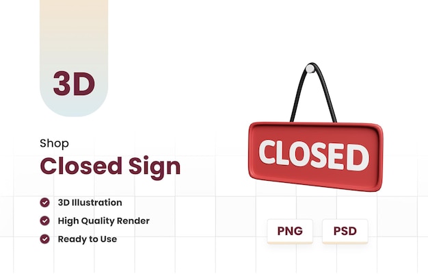 PSD 3d closed sign