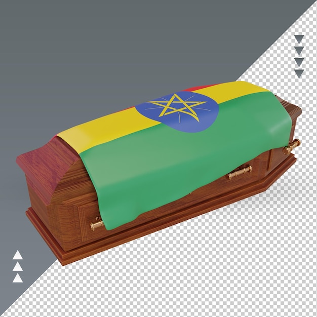 PSD 3d coffin ethiopia flag rendering right view