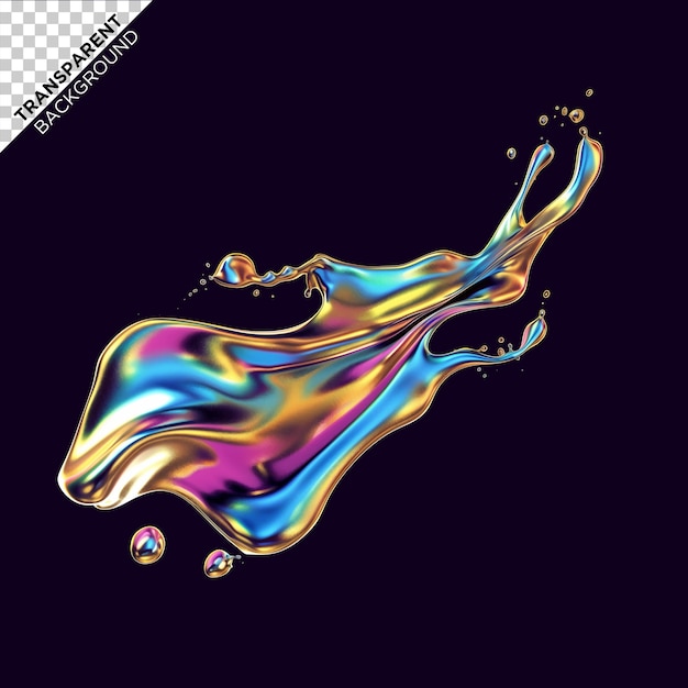 PSD 3d colorful holographic liquid
