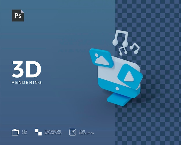 PSD 3d computer illustration