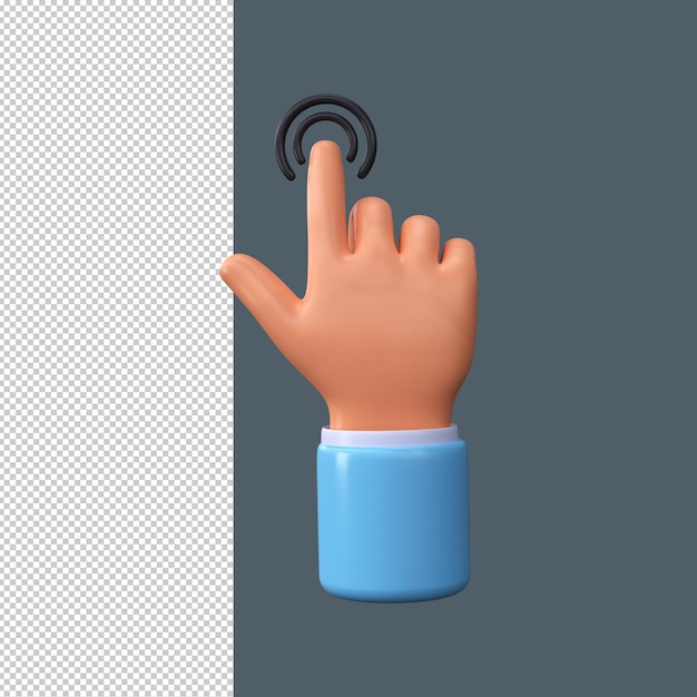 PSD 3d computer mouse cursor pointer icon clicking the cursor with your hand