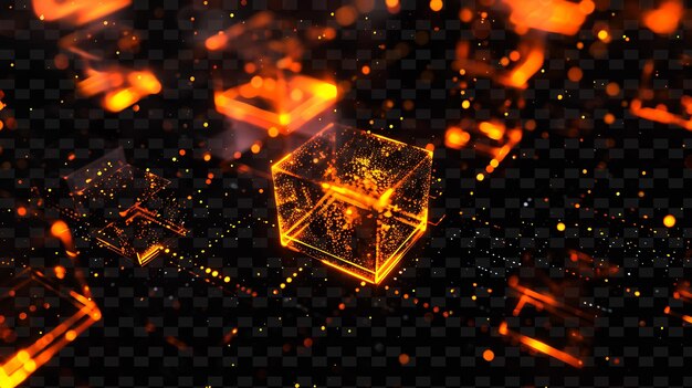 PSD a 3d cube with a yellow and orange background