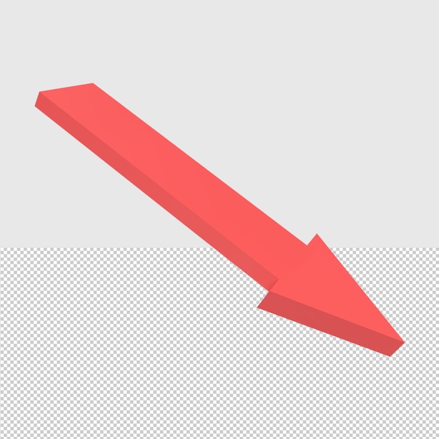 PSD 3d decrease graph concept rendered illustration