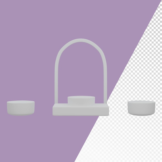 PSD 3d different shaped rounded podium background image template