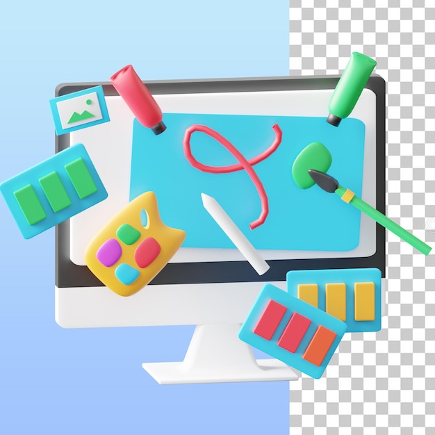 PSD 3d digital art illustration