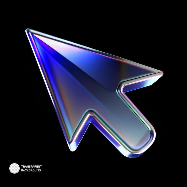 PSD 3d dispersion glass shape arrow cursor