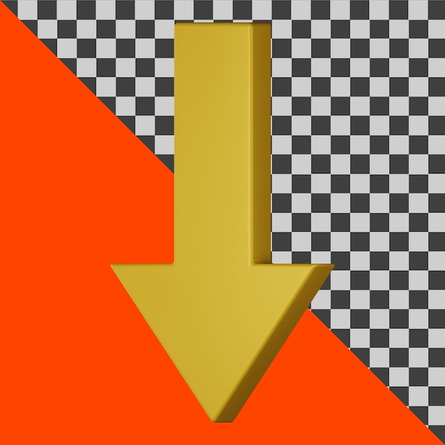 PSD 3d down arrow
