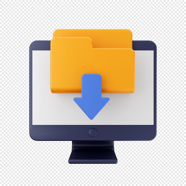 PSD 3d download data icon illustration render