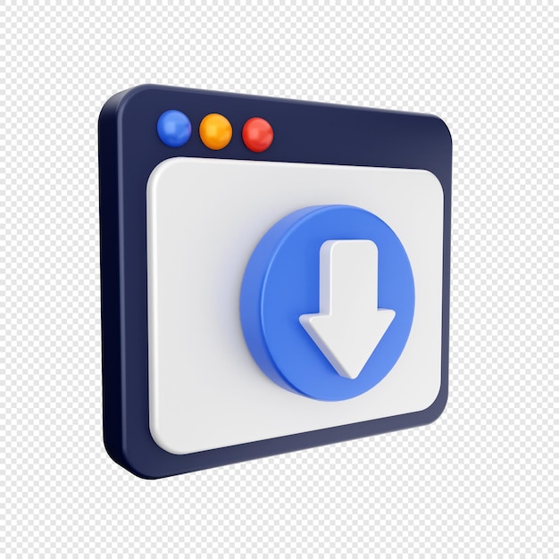 PSD 3d download icon illustration render