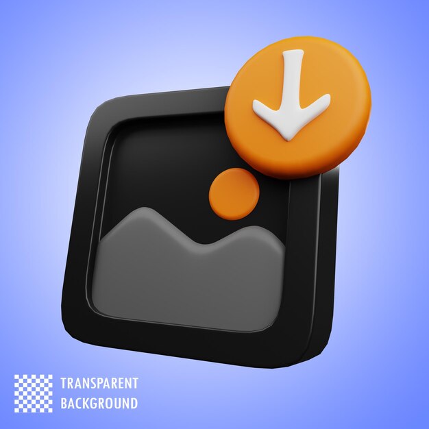 PSD 3d download icon