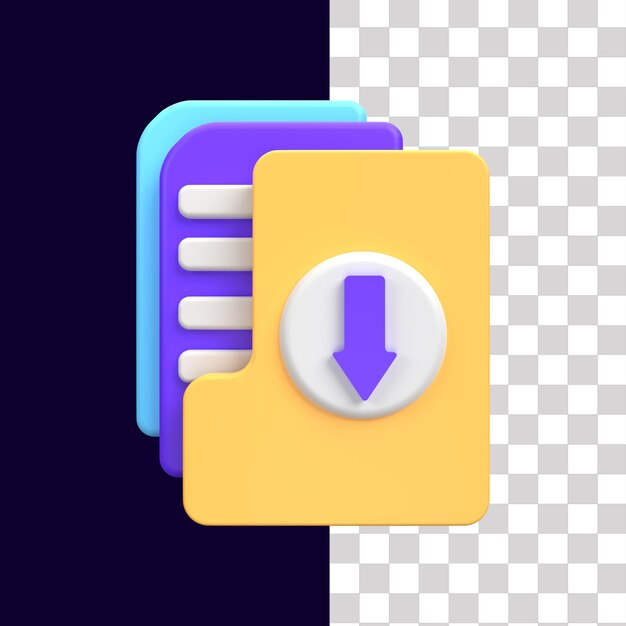 PSD 3d downloading data icon